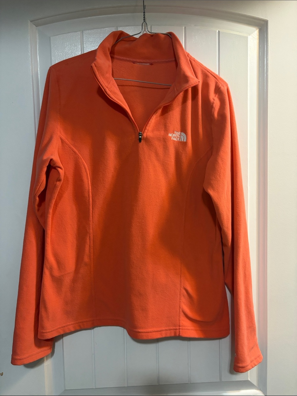 The North Face TKA 100 Quarter Zip Fleece Pullover Coral Orange Women’s Size (Ad